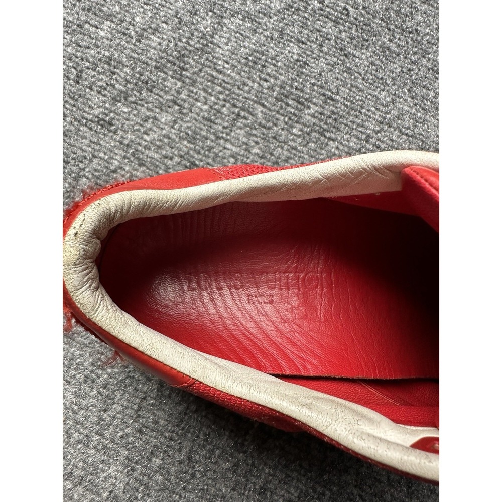 Womens Sneakers Louis Vuitton Red Leather Low Top, Size US 6.5 - Picture 8 of 12